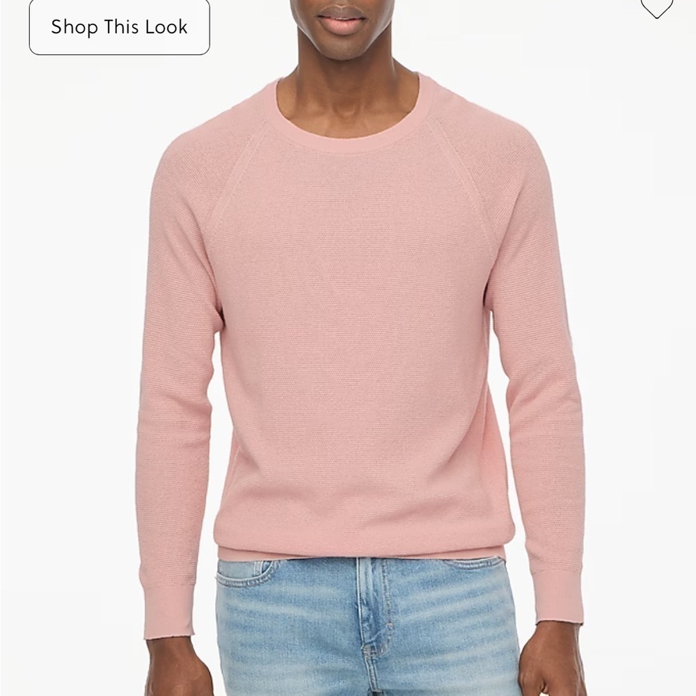 J crew iced quartz Cotton seed-stitch crewneck sweater